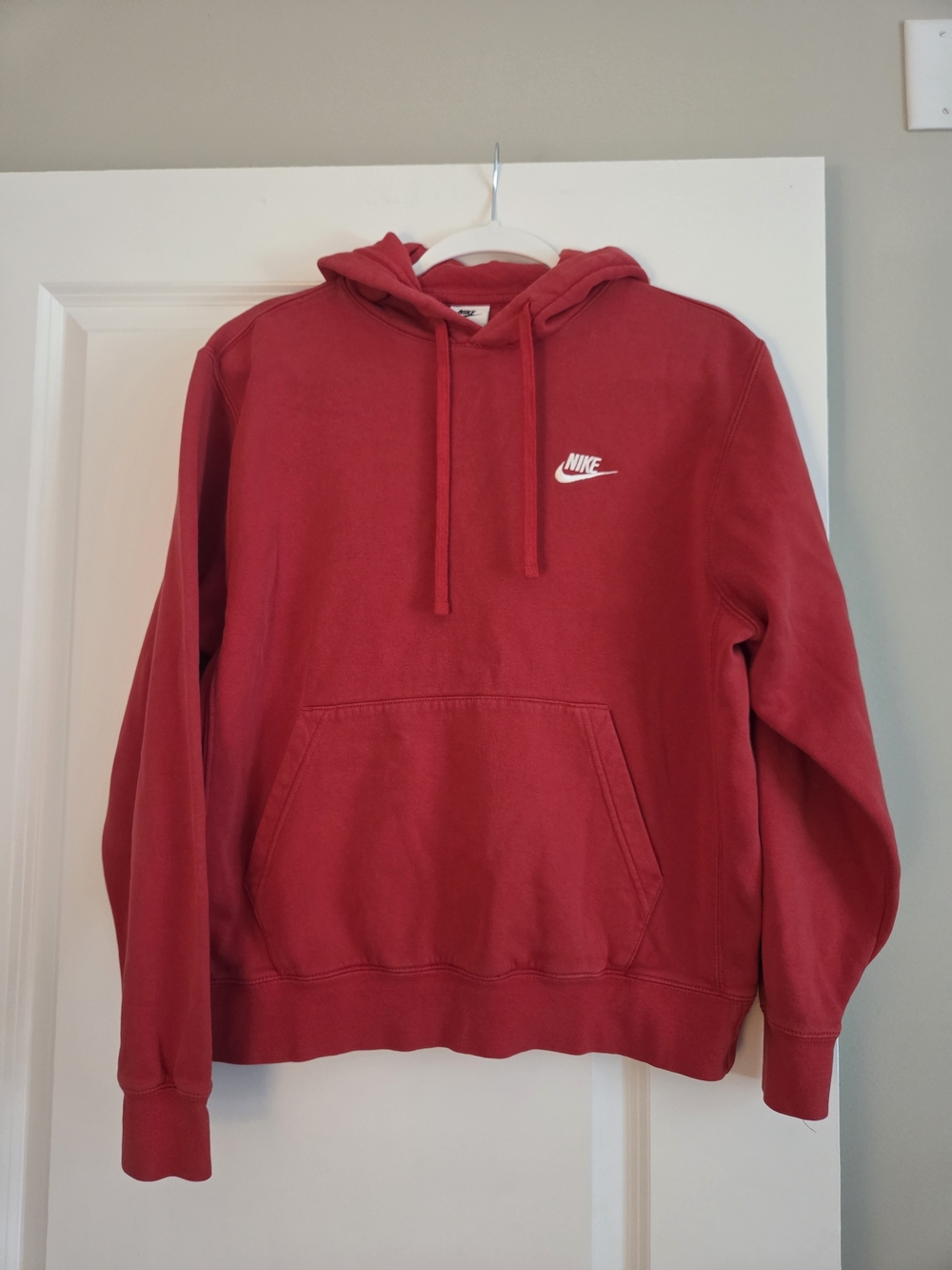 Nike Red Pullover Hoodie with White Logo